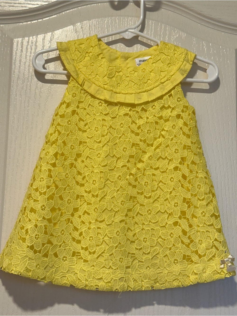 Mayoral Baby Girl Yellow Lace Dress & Bloomers Set 6–9M